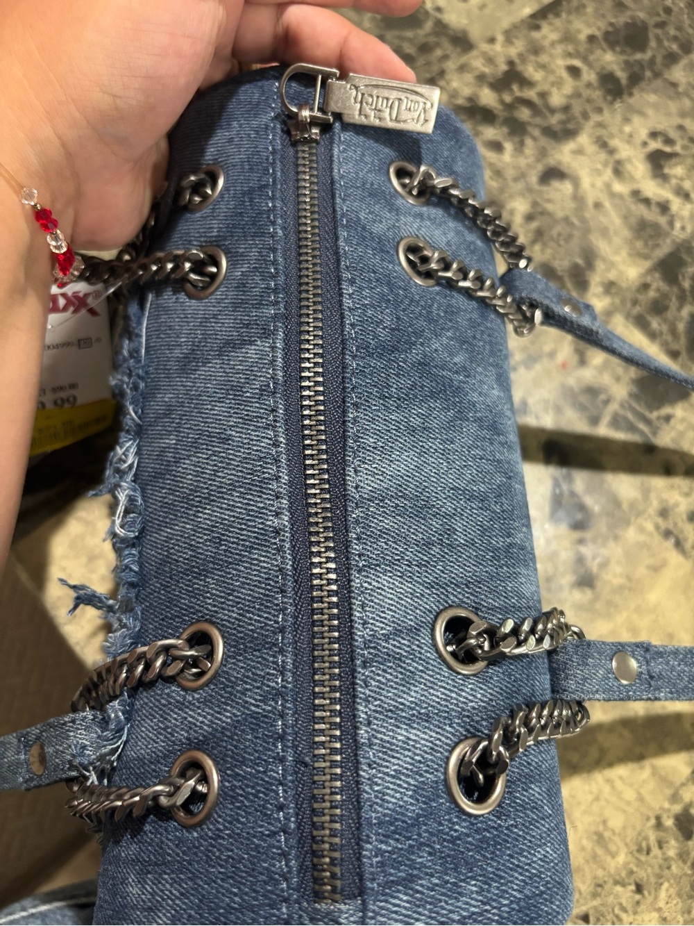 Von Dutch Denim Barrel Shoulder Bag in Blue - Picture 5 of 10